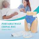 Urine Collection Bag Condom Catheters for Men Reusable Portable Wearable Urinary Drainage with 2 Urine Catheter Bag System (Blue-Elderly Men)