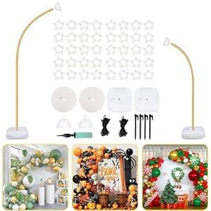 AerWo Balloon Arch Kit 9.35FT & 6FT, Free Bending Half Balloon Arch Stand with Base, Floor Gold Balloon Arch Frame Backdrop for Wedding Birthday Party Baby Shower Yard Lawn Home Christmas Decorations