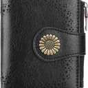 SENDEFN Small Wallets for Women Bifold RFID Blocking Leather Card Holder Compact Wallet with Zipper Coin Pocket