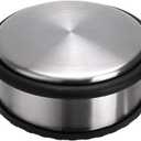 Sumnacon Heavy Duty Floor Door Stopper No Drill, Durability Stainless Steel Door Stops with Anti-Skid Rubber - Contemporary Decorative Safety Door Wedge for Home Office Commercial Industrial, Silver (4.1X1.7 Inch)