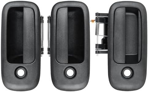 X4XZ 3PCS Exterior Door Handle Set Front Left & Right & Rear Right Side Compatible with 1996-2009 Chevy Express GMC Savana 1500 2500 3500 Van Replaces# 79320, 79321, 83373