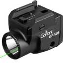 1500 Lumens Compact Weapon Laser Light, Aircraft Grade Aluminum Pistol Light, Adjustable Rail-Mounted Handgun Light and Green Laser Combo (Black)