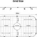 Sink Protector Grid 26-1/16" x 14-1/16", Centered Drain with Corner Radius 3-1/2", 304 Stainless Steel Material (Centered Drain) for Single Bowl Kitchen Sink