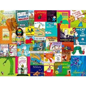 Springbok - Childhood Stories - 400 Piece Jigsaw Puzzle Collage of Favorite Children's Books from The Past and Present