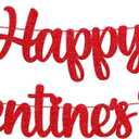 Galentine's Day Decoration Happy Galentines Day Banner Valentine's Day No Boys Allowed Romantic Gal Pals Party Backdrop for Girls Women Red Glitter Decor