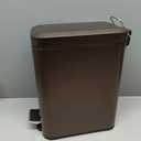Homie Soft Close, Slim Trash Can 3.2 Gallon with Anti - Bag Slip Liner and Lid, Use as Mini Garbage Basket, Slim Dust Bin, or Decor in Bathroom, Restroom, Kitchen, or Bedroom (Bronze)