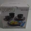 Tabletops Gallery Service For 4, 12 Piece, Gabrielle Black Dinnerware set