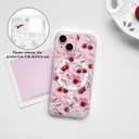 NITITOP Compatible with iPhone 15 Case Clear Magnetic Durable Compatible with MagSafe Cute Bow Ribbon for Women Girls Bowknot Hard PC Back Shockproof Protective Phone Cover - Cherry