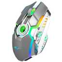 HXMJ-Rechargeable Wireless Gaming Mice with USB Receiver and Decompress Crystal Ball-Gray