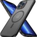 ImpactStrong Magnetic Guard Designed for iPhone 13 Pro Case [Camera Protection] [Military Grade Drop Tested] [Compatible with MagSafe] Slim Translucent Matte Phone Case (6.1") - Black