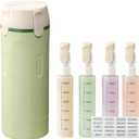 4 in 1 Travel Dispenser, 4 Pack 30ML Travel Bottles for Toiletries With label, Leak Proof Travel Size Containers, Portable Containers for Shampoo Lotion Conditioner Cream (Green)