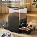 Automatic Cat Feeder for 2 Cats, 5L/20 Cups Food Dispenser with Adjustable Raised Double Bowls, Detachable Control Panel, Timed Cat and Dogs Feeder for Dry Food, Dual Power Supply