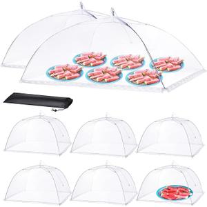 Food Covers for Outside - 6 PackLarge (17 x 17 in) Food Tents/Food Covers for Outdoors Mesh Screen, Picnic Pool Party Supplies, Pop-Up and Collapsible
