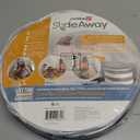 Creative QT SlideAway Toy Storage Organizer & Extra Large 52" Play Mat, Collapsible Storage Bins for Building Bricks, Small Blocks, Toys, Drawstring Cleanup for Kids Playroom & Classroom, Grey Stripes