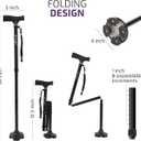 Allay Walking Cane for Men & Women - Foldable, Adjustable, Collapsible Walking Canes for Seniors Balance, Free Standing, Pivot Tip, Heavy Duty, with Travel Bag | Walking Sticks for Seniors & Adults