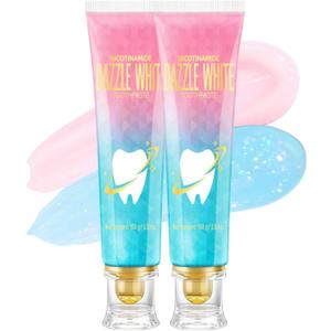 Niacinamide Whitening Toothpaste – Stain Removal, Fresh Breath, Gum Support – Bright White Formula with Nicotinamide – 2025 Upgrade 2pcs