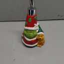 Christmas Soap Dispenser, Christmas Bathroom Decor Green Ceramic Soap Dispenser for Countertop, Xmas Bathroom Decorations Refillable Hand Soap Dispenser with Pump for Kitchen