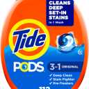Tide PODS laundry detergent pacs, 3-in-1 Stain Remover, Odor Fighter, Color Protector, 112 Count, HE compatible, Original Scent