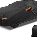 X AUTOHAUX Car Cover Outdoor Waterproof Sun Rain Snow Hail Protection with Left Side Door Zipper 210D-PU for Kia Rio Sedan