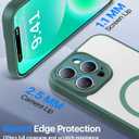 Magnetic for iPhone 16 Pro Case [Full Camera Protection][Military-Grade Protection][Compatible with MagSafe] Shockproof Protective Slim Phone Case for iPhone 16 Pro, Night Green