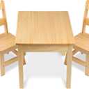 Melissa & Doug Solid Wood Kids Table and Chairs (2), Premium Quality Wooden Toddler Table and Chair Set for Kids Playroom Furniture & Montessori Classroom Furniture for Boys & Girls Ages 3+ (Blonde)