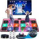 FWFX Dance Mat for Adults and Kids, Double User Wireless Dance Pad Game for TV, Plug and Play Electronic Dance Mats with Smart Camera, Exercise Dancing Mat for Family Games, Xmas Birthday Gifts Ideas (65.4" x36.6", Pink)