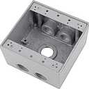 Red Dot 2IHD5-1 Device Outlet Box, 2 Gang, 5 Hub, 4-5/8-Inch Width by 2-1/16-Inch Depth by 4-9/16-Inch Height, Silver