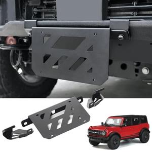 Mabett License Plate Bracket for Ford Bronco 2026，2021-2025 2/4-Door, No-Drilling License Plate Frame for Standard Plastic Bumper Bronco Accessories (Only for Stardard Plastic Bumper)