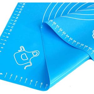 Silicone Baking Mat with Measurements, Pastry Rolling,Counter Mat,Dough Rolling Mat,Oven Liner, (25" x 18 ", blue)