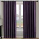 H.VERSAILTEX Blackout Curtains Thermal Insulated Window Treatment Panels Room Darkening Blackout Drapes for Living Room Back Tab/Rod Pocket Bedroom Draperies, 52 x 96 Inch, Plum Purple, 2 Panels