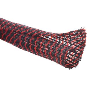 Alex Tech 25ft - 1/2 inch Cord Protector Wire Loom Tubing Cable Sleeve Split Sleeving For USB Cable Power Cord Audio Video Cable  Protect Cat From Chewing Cords - Blackred