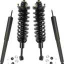 TRQ Front & Rear 4 Piece Complete Shock Assembly & Shock Absorber Kit Set Compatible with 2005-2015 Toyota Tacoma 4WD 2005-2015 Toyota Tacoma Pre Runner RWD