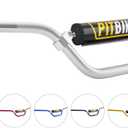 Handlebars 7/8 Inch for Motorcycle, RUTU Upgraded Universal Dirt Bike Handle Bar with Crossbar Pad Mid-Rise Mini Bike Pit Bike Handlebar for Motocross ATV Quad - Silver