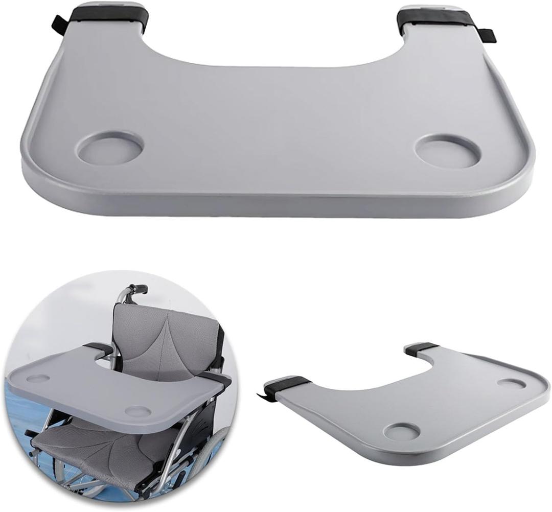 Wheelchair Lap Tray, Wheelchair Tray Table Removable Adult with Cup Slot, Wheelchair Accessories for Adults Thickened Plastic Steel Material, for Wheelchair Occupants to Read, Write, Eat and Drink