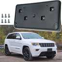 Front License Plate Frame for Jeep Grand Cherokee Type 2 2017 2018 2019 2020 2021 for Jeep Grand Cherokee WK 2022 Front Bumper License Plate Holder Mounting Bracket Replace # 68277137AA CH1068148
