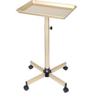Salon Tray on Wheels, Champagne Gold Salon Tray Cart with Adjustable Height, Hair Stylist Tray, Metal Tattoo Tray, Suitable for SPA and Dental Tray