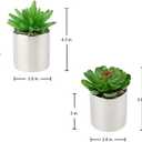 Briful Small Artificial Succulents in Pots Set of 2 Realistic Faux Succulents Plants with Silver Ceramic Pots Cute Mini Fake Plants Decor for Modern Home Table Office Desk Bathroom Shelf Decoration (Style #13)