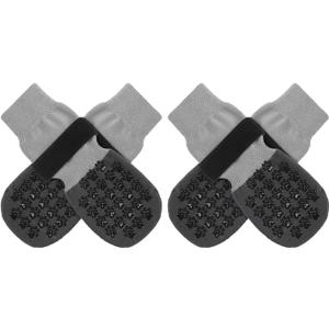 SCENEREAL Dog Socks to Prevent Licking Paws for Hardwood Floors Anti Slip, Dog Grippy Socks Shoes for Senior Small to Large Dogs, Dog Boots & Paw Protectors for Hot/Cold Scratching Pavement (M(Paw width 2.5"), Light Gray)