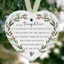Daughter Ornaments 2026 Daughter Christmas Ornament Xmas Forever Ornament Best Ever Gift Double-Sided Printing Ceramic with Gift Box&Ribbon 3.9"