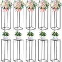 10 PCS Black Vases Flower Stands 31.5", Wedding Centerpieces for Tables, Metal Geometric Flower Vase, Tall Flower Stand Flower Vase for Centerpiece Home Table Decorations