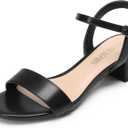 DREAM PAIRS Women's Low Heels for Women Classic Open Toe Ankle Strap Block Chunky Heel Sandals Holiday Party Wedding Dress Pumps Shoes,Size 11,Black-Pu-1,SDHS2301W-1