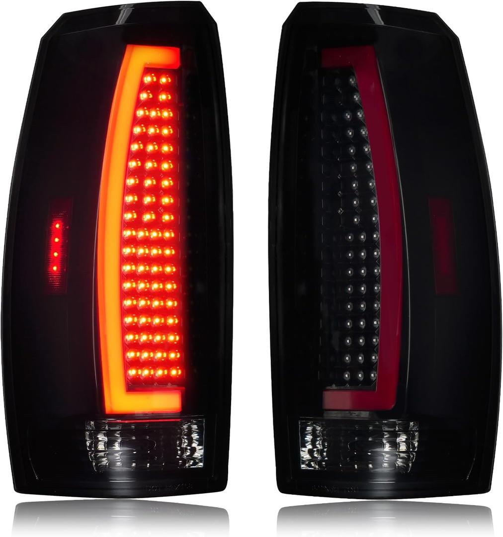 LED Tail Lights Assembly Fit for Chevy Avalanche 2007-2013 Rear Taillight, Black Housing Smoked Lens