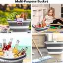 Large Collapsible Mop Bucket, 16L(4.2 Gallon) Plastic Bucket for House Cleaning, Car Washing, Silicone Cleaning Supplier Organizer, Portable Basket with Handle for Laundry Storage, RV Camping, Fishing