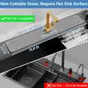 24'' Longer Faucet Mat for Kitchen Sink [Diatomite Stone Super Fast Drying] Stone Faucet Mat for Kitchen Sink Splash Guard Sink Stone Quick Dry around Faucet Stone Drying Mat Bathroom Quick Drying Mat