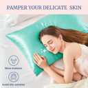3 x BEDELITE Satin Pillowcase for Hair and Skin, Super Soft Similar to Silk Pillow Cases 4 Pack with Envelope Closure, Cooling Pillowcases for Women Men (20"x36" King Size, Turquoise)