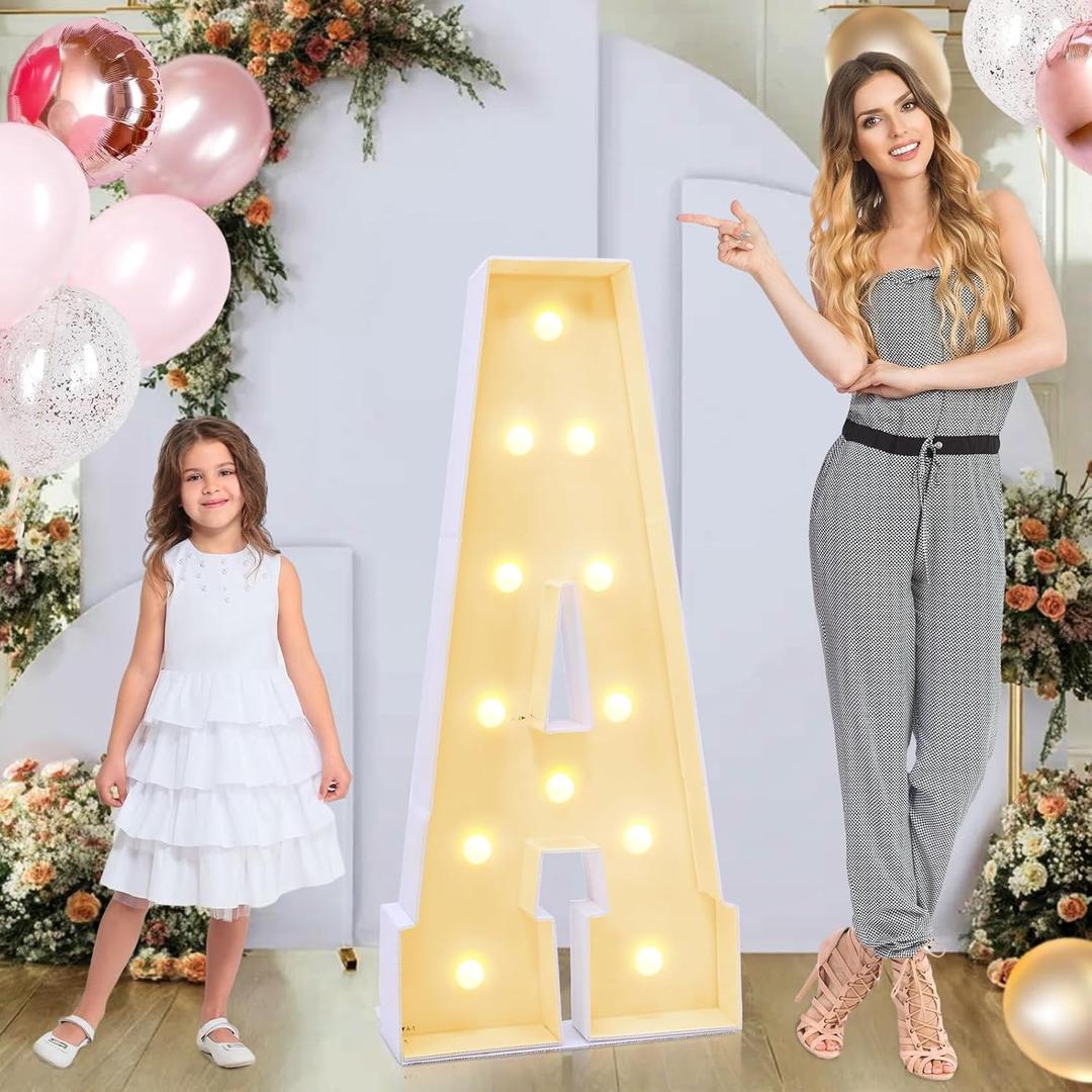 4ft Marquee for Letters A, Marry Me Light up Letters, Large Light up Letters, Multifunctional Large Marquee for Letters 4 Feet Tall for Party Decorations, Letter Balloons (Letters A)