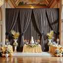 50ftx12ft Brown Backdrop Curtains for Wedding-Wrinkle Free Backdrops Curtain Drapes Fabric Decorations Photo Back Drop Cloth for Baby Shower Photography Stage Reception 10Panels 12ft(H) x 5ft(W)