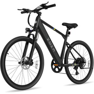 ZDZA Electric Bike, 1000W Peak Motor, 26 E Bike for Adults, 40 Miles Range & 22 Mph Ebike, Electric Bicycle for Commute, 7 Speed & Colorful LCD Display (Light Black)