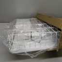 BULIJUJU Small Dish Drying Rack, Space Saving Dish Racks for Kitchen Counter, Kitchen Organizer Dish Drainer with Cutlery Holder for Spoons and Forks, 11''W x 15''L, White