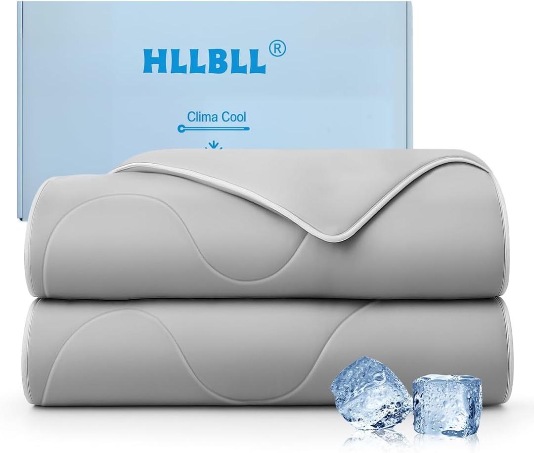 HLLBLL Cooling Comforter, Ultra Cold Fiber Technology, All-Season Lightweight Blanket to Quickly Cool Down,Deep Sleep Throughout The Night (Cool Gray, King/Cali King (106"x90"))